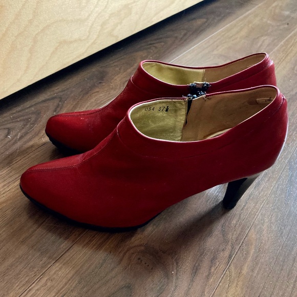 Ron White Red Leather Booties - Picture 1 of 4